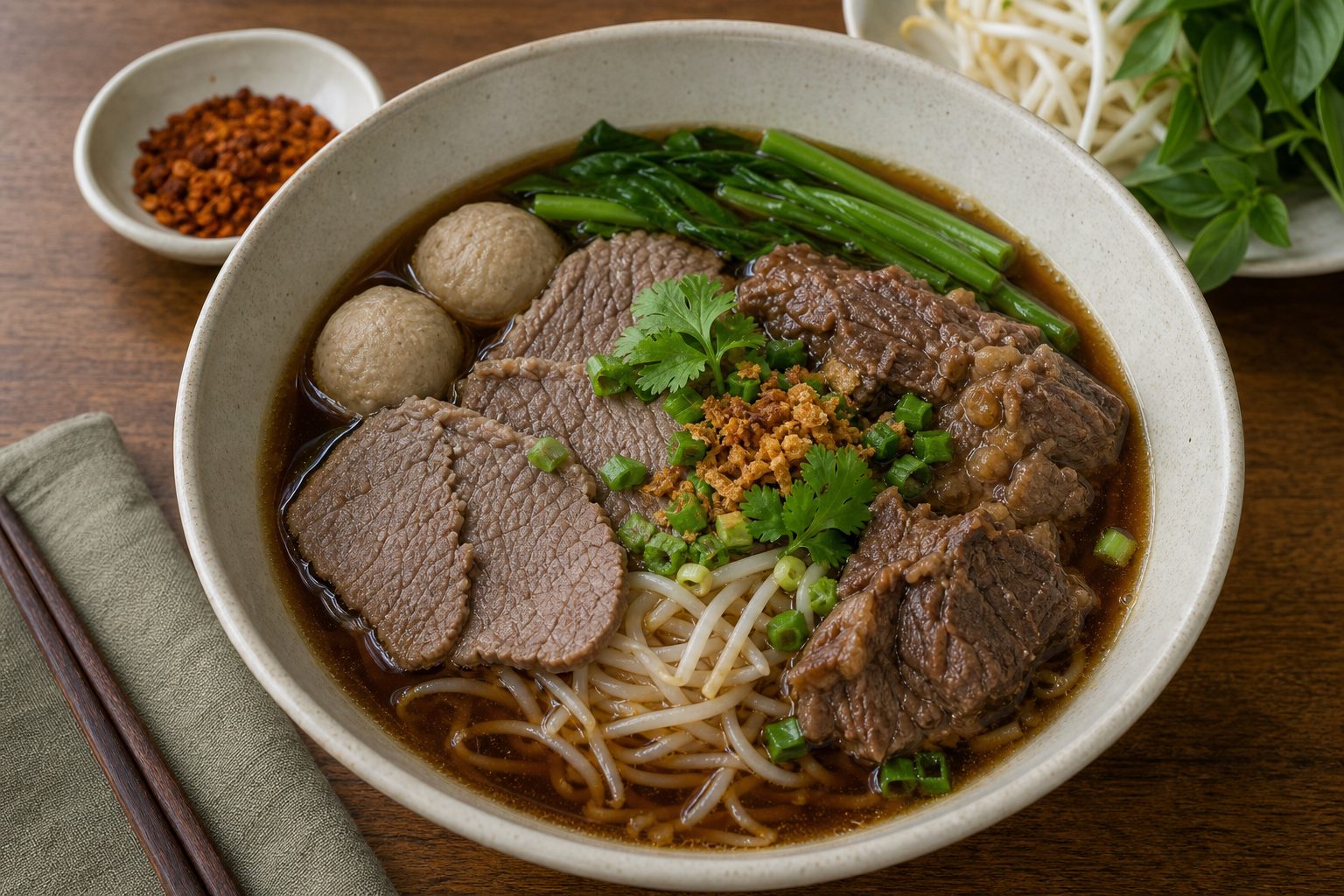 ก๋วยเตี๋ยวเนื้อน้ำซุปเข้ม