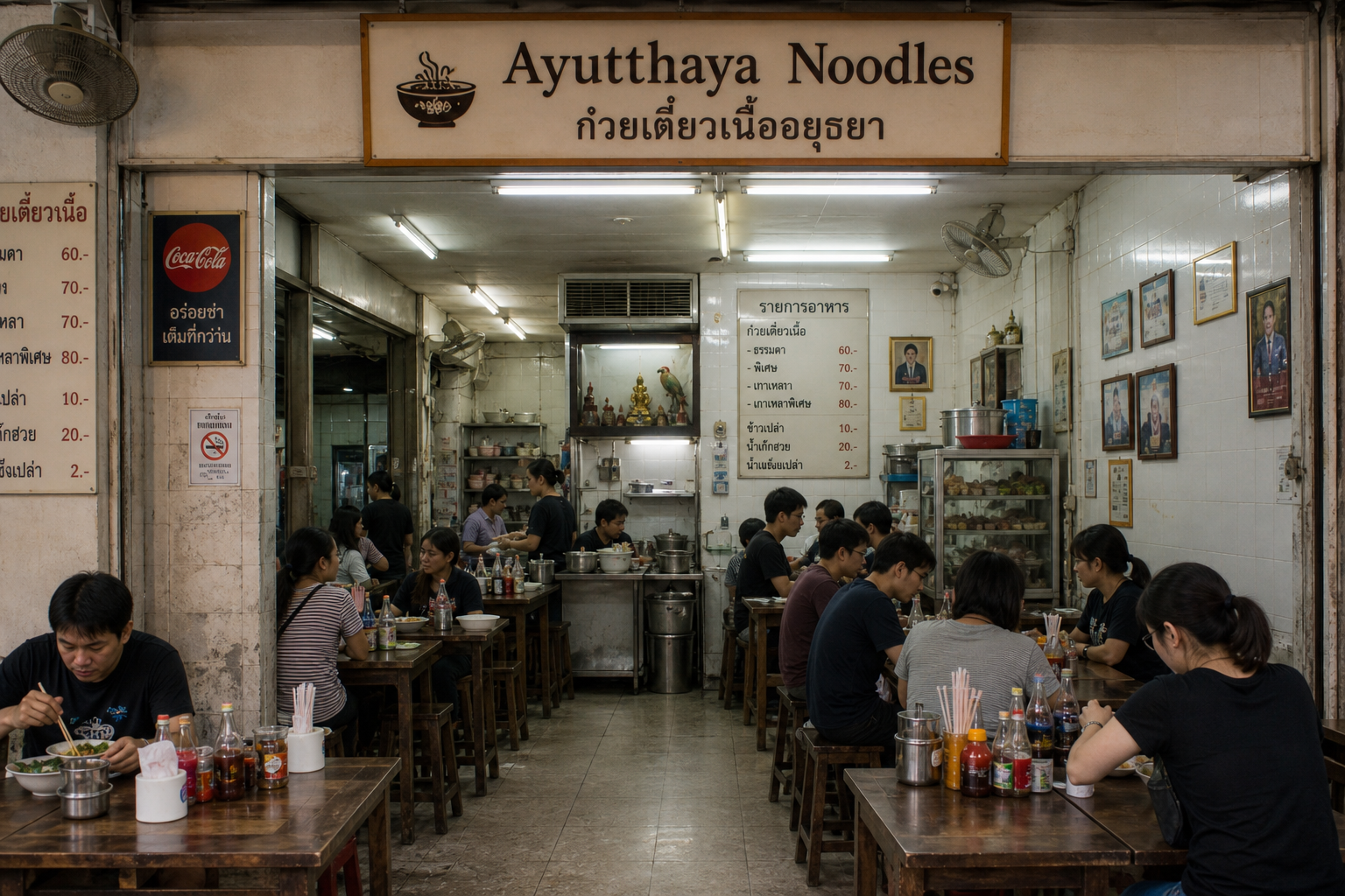 หน้าร้านก๋วยเตี๋ยวอยุธยา