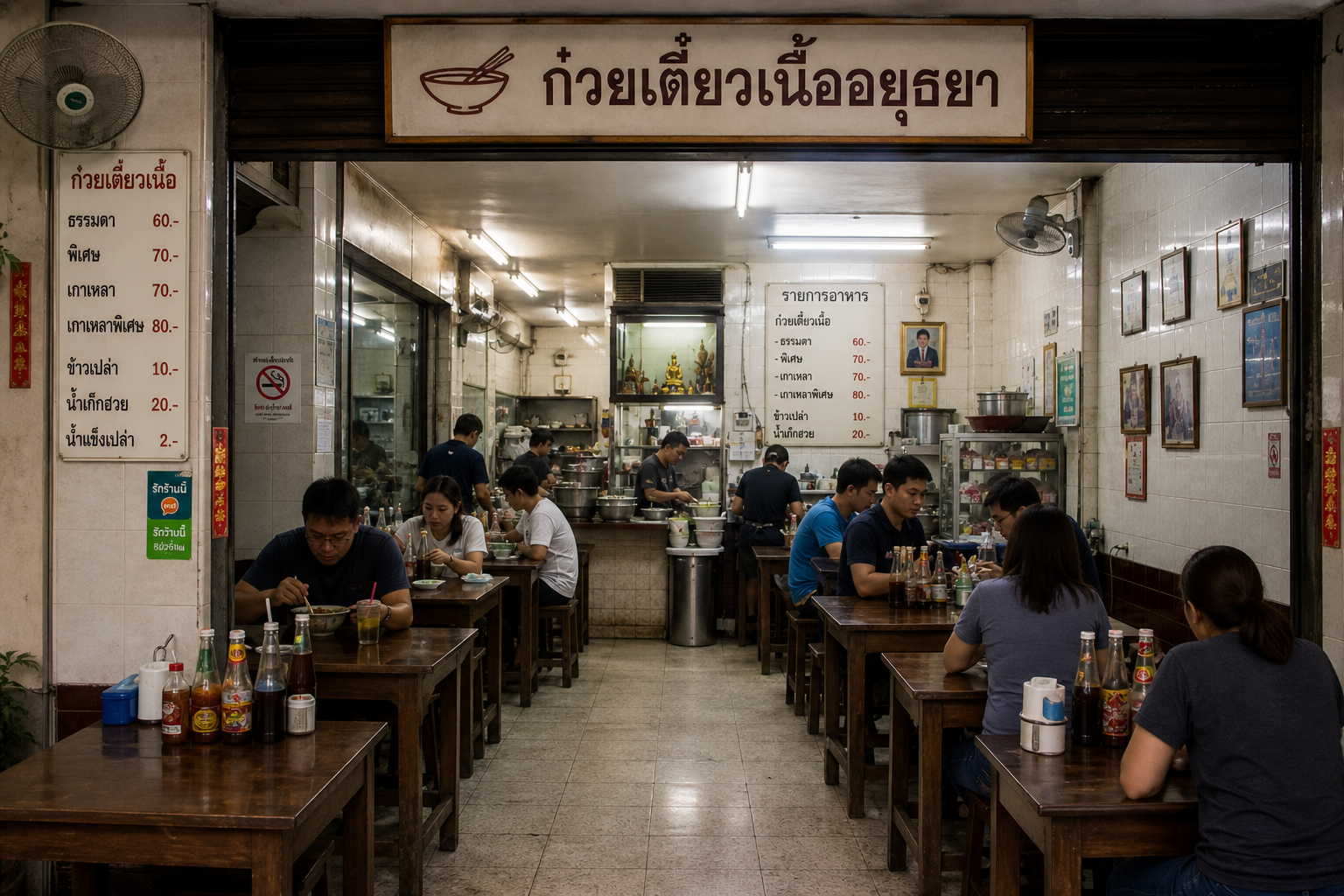 บรรยากาศร้านก๋วยเตี๋ยวคลาสสิก